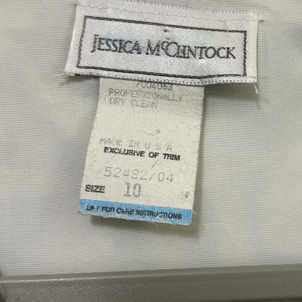 Vintage JESSICA MCCLINTOCK floral amd lace with pearls fitted blaser top size 10 - Picture 6 of 7